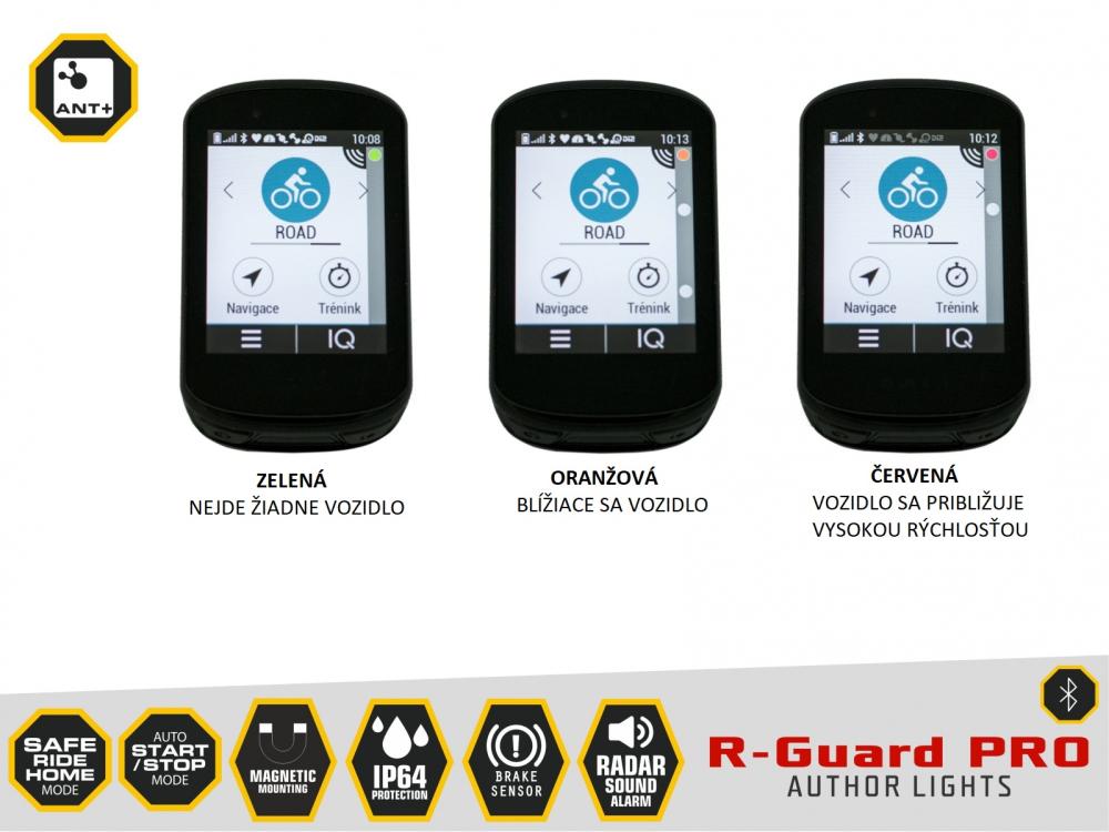 Svetlo zadné Author R-Guard PRO Alloy s radarom, ANT+ a Bluetooth Svetlo zadné Author R-Guard PRO Alloy s radarom, ANT+ a Bluetooth