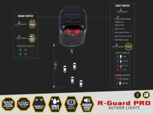 Svetlo zadné Author R-Guard PRO Alloy s radarom, ANT+ a Bluetooth