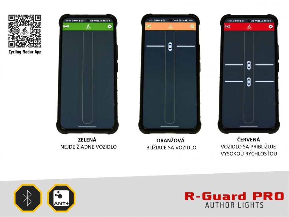 Svetlo zadné Author R-Guard PRO Alloy s radarom, ANT+ a Bluetooth Svetlo zadné Author R-Guard PRO Alloy s radarom, ANT+ a Bluetooth
