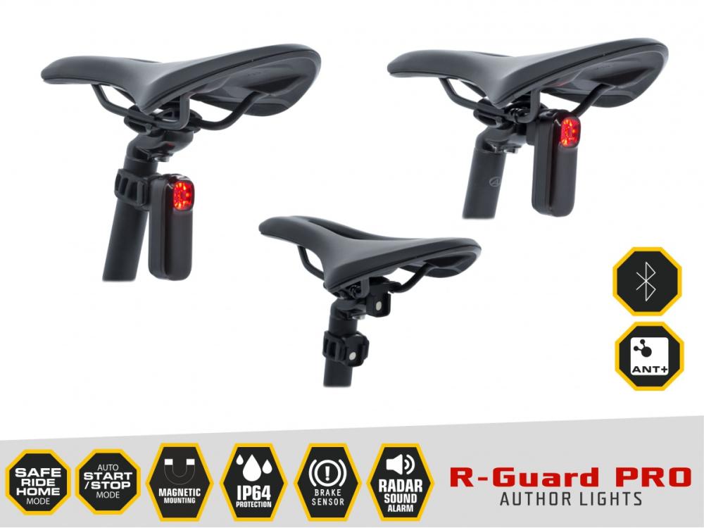 Svetlo zadné Author R-Guard PRO Alloy s radarom, ANT+ a Bluetooth Svetlo zadné Author R-Guard PRO Alloy s radarom, ANT+ a Bluetooth
